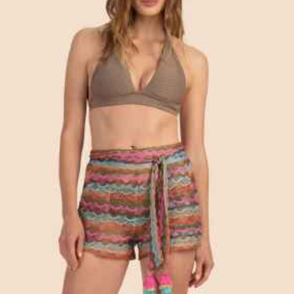 🦩Trina Turk Isaree Sheer Crochet CoverUp Short Sm NWT🦩